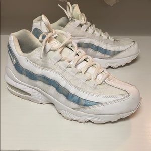 Nike air max 95 - White with metallic blue stripe